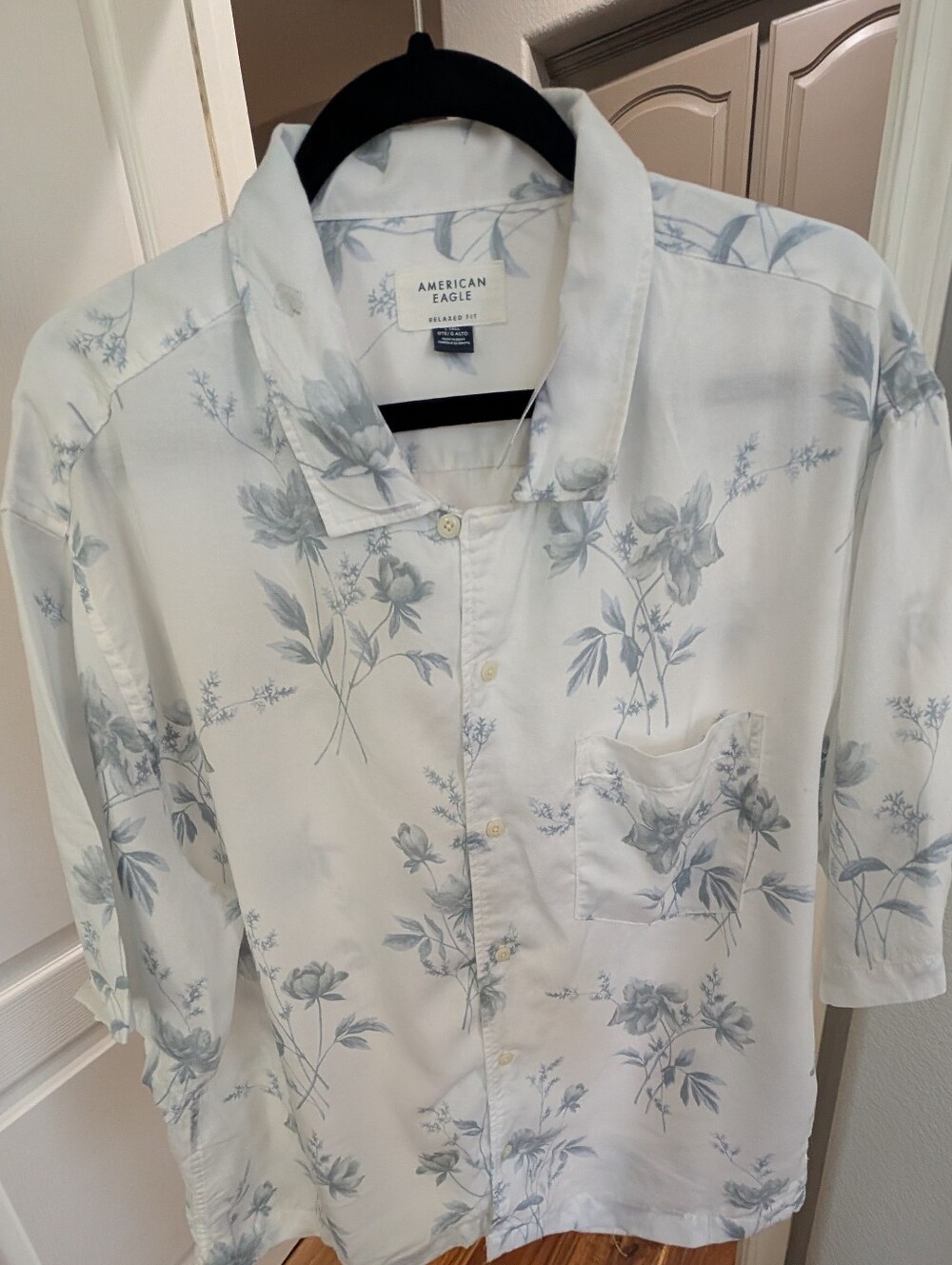 American Eagle Outfitters Cotton Linen Blend Floral Shirt Size Large Tall Nwt❤️